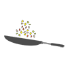 Frying pan ｜ Stir fry ―― Clip art ｜ Illustration ｜ Free material