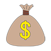 Gold coin bag ｜ Dollar-Clip art ｜ Illustration ｜ Free material