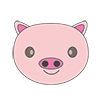 Pig ｜ Pig-Clip Art ｜ Illustration ｜ Free Material