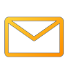 Email mark ｜ Email logo ｜ Icon ｜ Letter ｜ Orange ｜ Gradation ｜ Simple-Clip art ｜ Illustration ｜ Free material