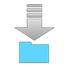 Download data ｜ Folder ｜ Arrow ｜ Blue ｜ Silver gradation ｜ Internet world ｜ Net-Clip art ｜ Illustration ｜ Free material