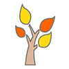 Trees ｜ Orange ｜ Yellow ｜ Nature-Clip Art ｜ Illustration ｜ Free Material