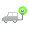 電気自動車｜エコ｜省エネ｜環境問題｜CO2削減｜車｜緑グラデーション - クリップアート｜イラスト｜フリー素材