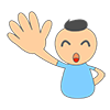 手を上げる｜少年｜男性｜男の子｜人物｜笑顔｜にっこり - クリップアート｜イラスト｜フリー素材