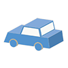 車｜自動車｜カー｜青｜立体｜アイコン風｜シンプルマーク - クリップアート｜イラスト｜フリー素材