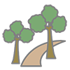 Mountain road ｜ Hiking --Clip art ｜ Illustration ｜ Free material