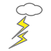 Thunder ｜ Thunderstorm --Clip Art ｜ Illustration ｜ Free Material